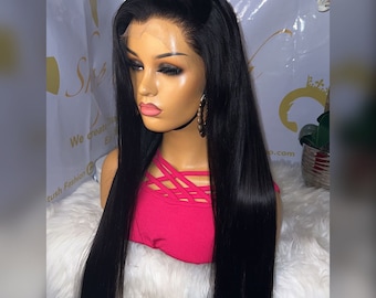 HD Glueless Human Virgin  long Hair Lacefront wig