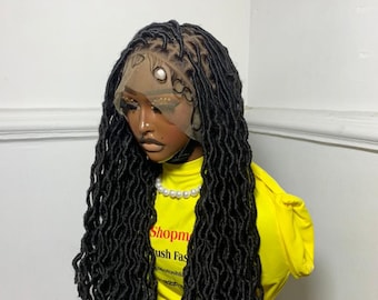 Knotless braids wig for black women Dreadlocks faux locs Braided wig distressed locs full lace wig cornrow wig box braid wigs lace front wig