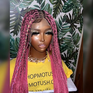 Knotless box braids micro twists micro braids cornrow wigs cornrows wig passion twists tribal braids wig for black women short Bob pixie cut