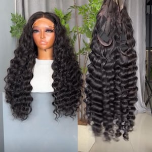 Hd Transparent Front Wig Curly Deep Wave Lace Frontal Human Hair Wigs Brazilian Loose Water Wave Lace Closure Wig