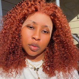 Black Curly Lace Front Human Hair Wig/ Lace Wig For Daily wear/ Exotic Curls 360  Lace Wig