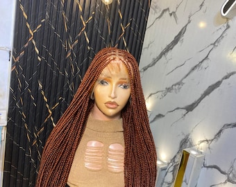 Knotless Braided Wig: 30" Full Lace, Color 350