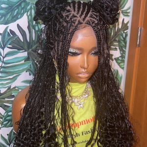 braid wigs braids lace front braided wig, knotless box braids, Boho box braids for black women gift wigs