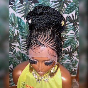 Knotless braid wig for black women gift for women full lace front wig cornrow wigs dreadlock faux loc wig twist box braid ghana weave afro