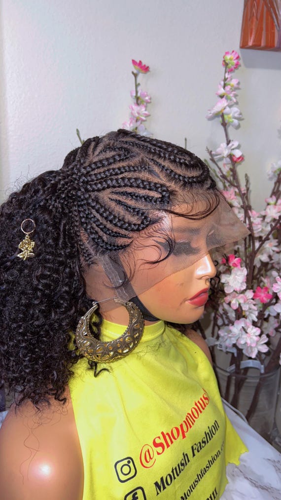 Full Lace Senegalese Twist Braids Wig for Black Women Short 