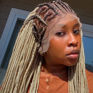 Peruka warkocz dla czarnoskórych kobiet, peruka warkoczyki, peruka Box Braids, peruka Fulani conrow braid, czarny piątek