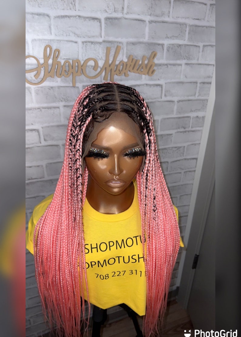 Braided Wig Knotless Braid Wig Braided Wigs for Black Women Etsy