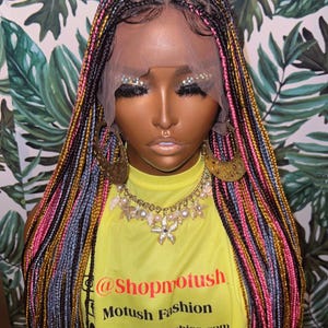 Knotless braid wig for black women gift for women full lace front wig cornrow wigs dreadlock faux loc wig twist box braid ghana weave afro