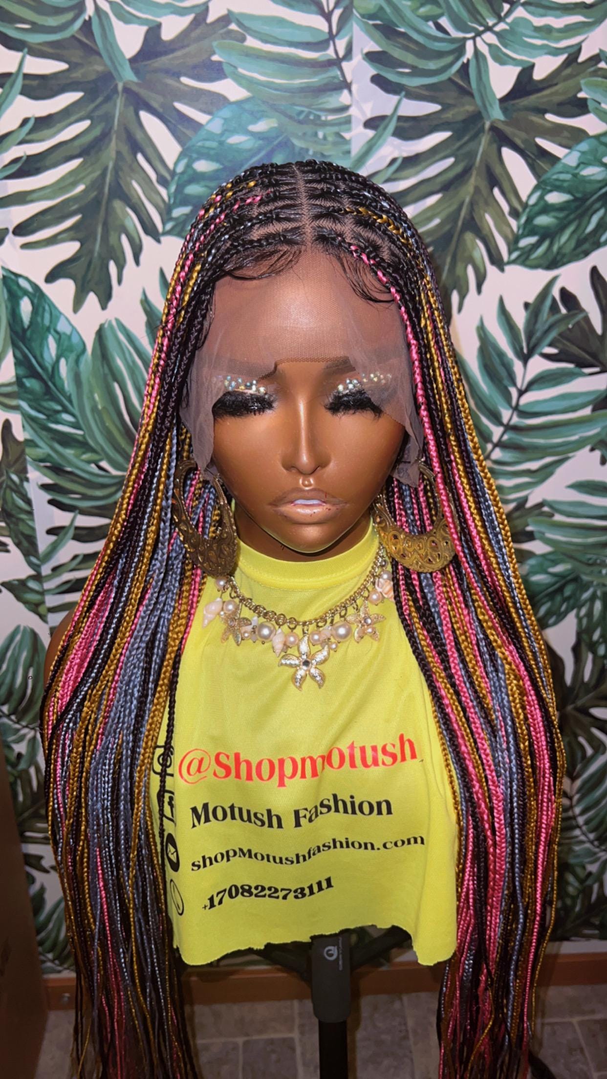 Knotless braid wig for black women gift for women full lace front wig cornrow wigs dreadlock faux loc wig twist box braid ghana weave afro