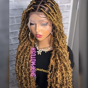 Faux locs wig large part handmade locs wig for black women full lace box braid cornrows knotless wigs fauxlocs dreadlocks braided wig