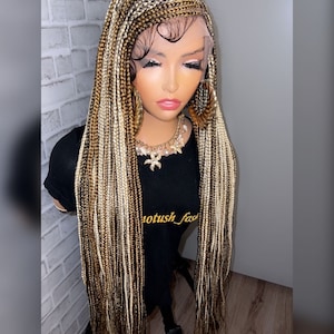 Knotless braid wig for black women human hair wig full lace front wig cornrow wigs dreadlock faux loc wig twist box braid wig Long Length
