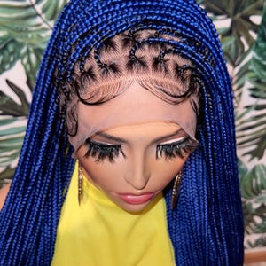 BRAIDED Wig For Black Women, braids wig, Box Braids Wig, Fulani conrow braid wig, black friday