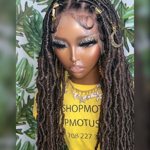 Ready to ship Dreadlocks Braided wig wig for black women knotless braid lace front wig cornrow wigs box braid Full lace wig locs