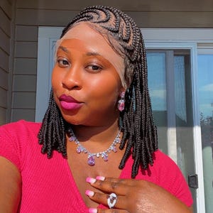 braid wigs braids lace front braided wig, knotless box braids, Boho box braids for black women gift wigs