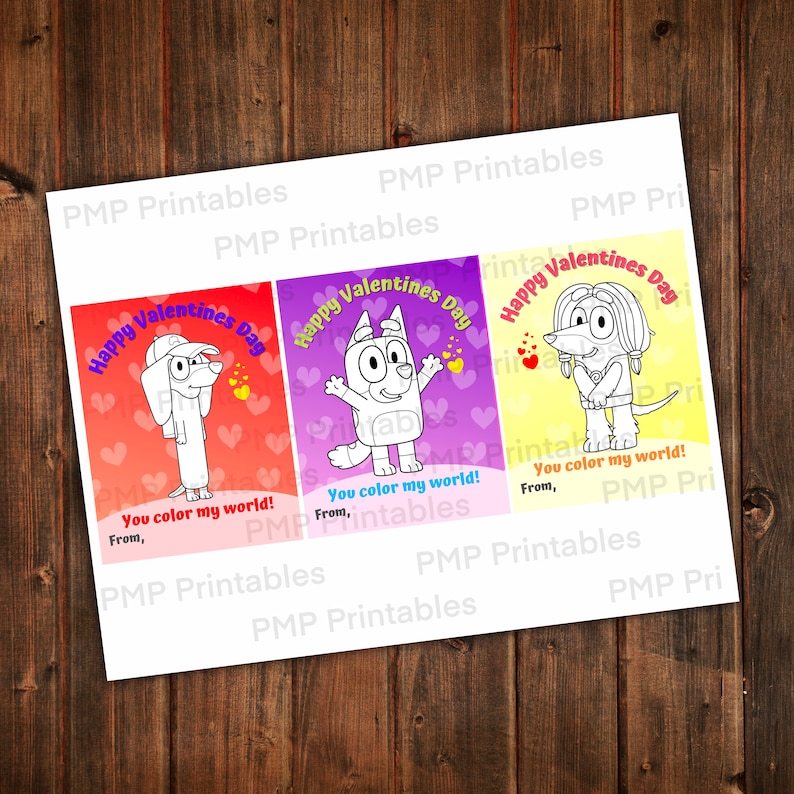 Bluey Valentines Printable