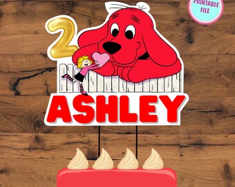 CLIFFORD the red dog Party Edible Cake topper image decoration