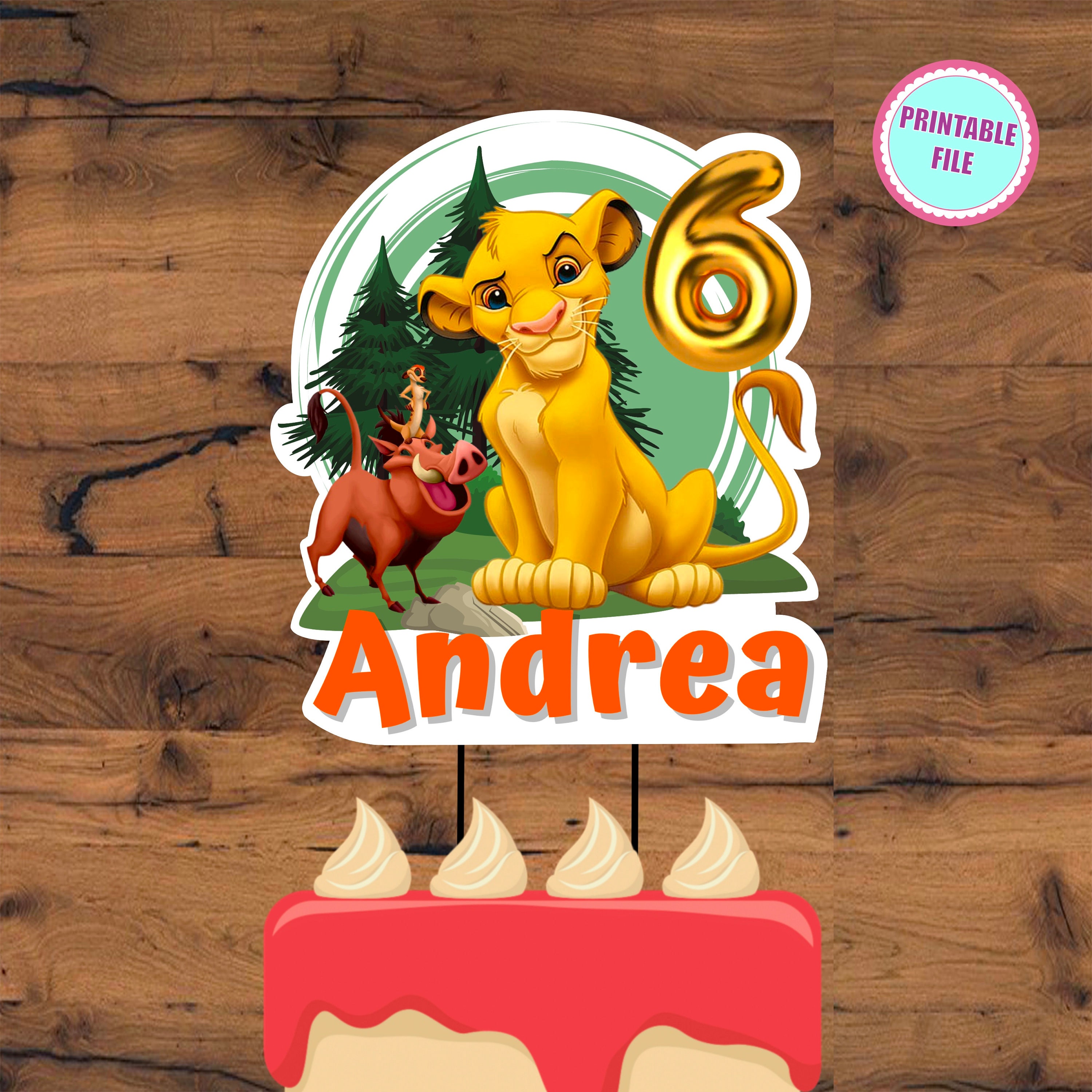 Lion King Cake Topper Lion King Birthday Party Decor Lion Etsy New Zealand