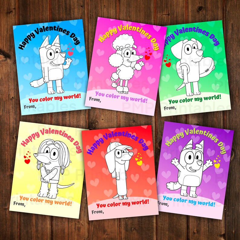 Printable Bluey Valentines Cards Printable World Holiday