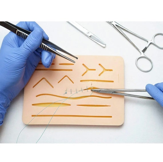 Kit de sutura completo para estudiantes, que incluye almohadilla de sutura  de silicona y kit de sutura de práctica de herramienta de sutura