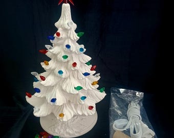 DIY 10 inch Ready to paint Christmas tree plus light kit and Star