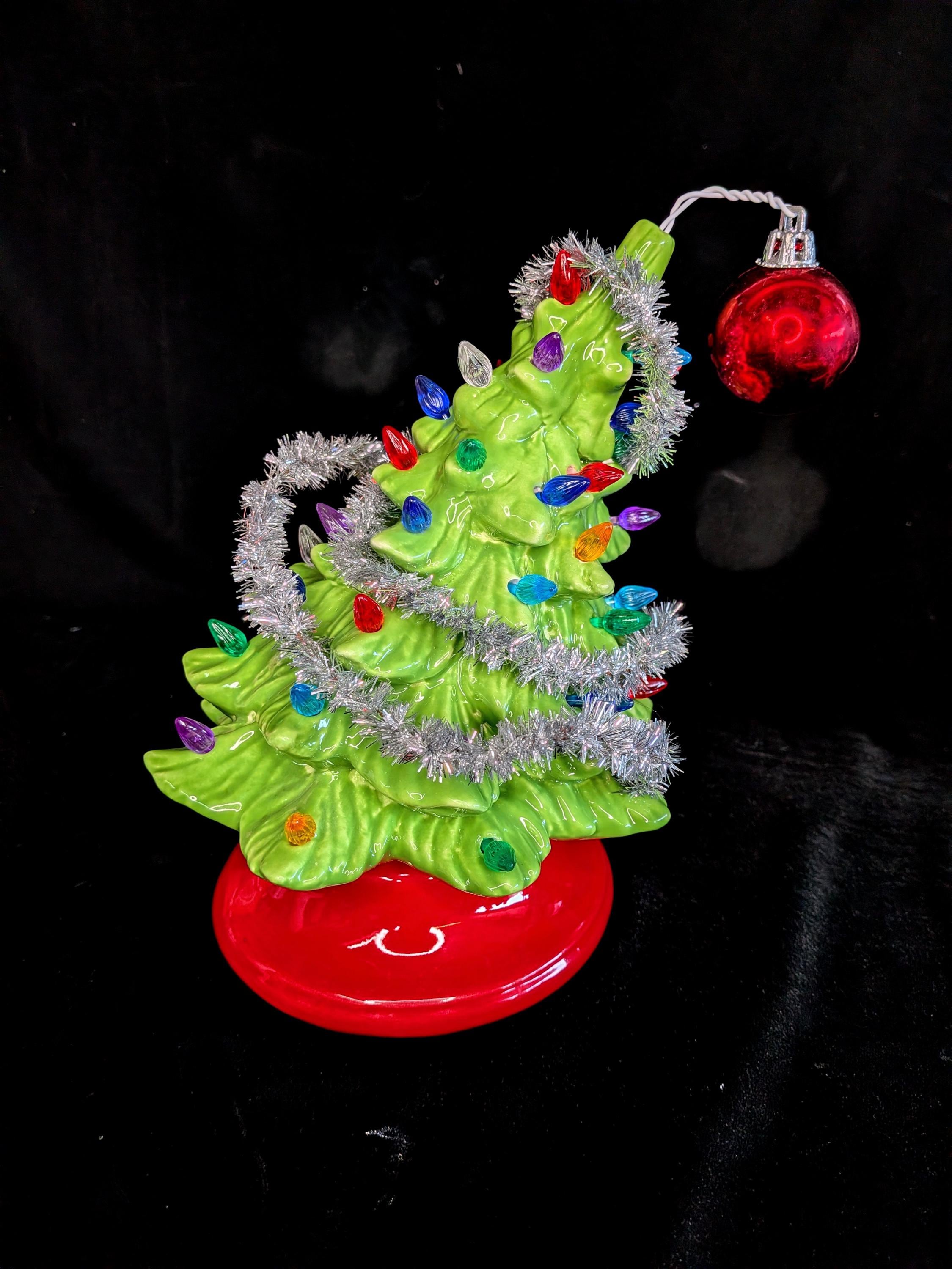 Grinch Plug Grinch Inspired Ceramic Christmas Tree With Plug-in Light Kit ...