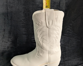 Ready to Paint Ceramic  Western Cowboy Boot Vase,  bisque 9x8