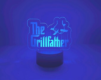 The Grillfather Acrylic Led Night Light. Remote with Various Color Settings with Base