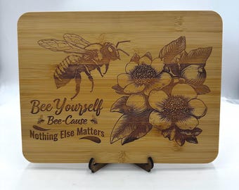 Bee Yourself Bamboo Cutting Board 12x9