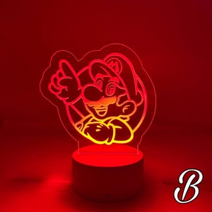 Super Mario Led Night Light. Remote with Various Color Settings with Base image 3