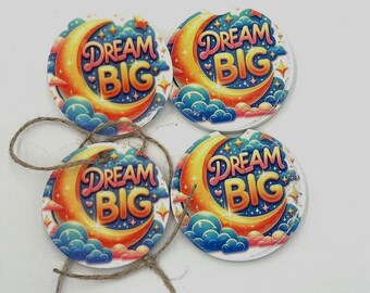 Set of 4 Matching Inspirational Car accessories. Coasters, Sun Visor and Rear Mirror Hanging Bundle