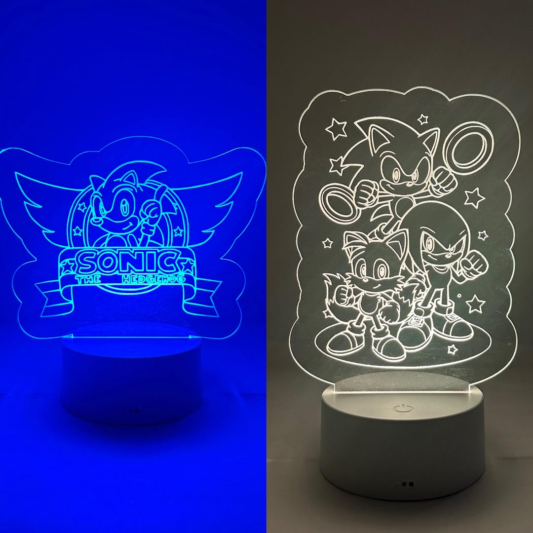 Sonic the Hedgehog Led Night Light. Remote With Various Color Settings ...