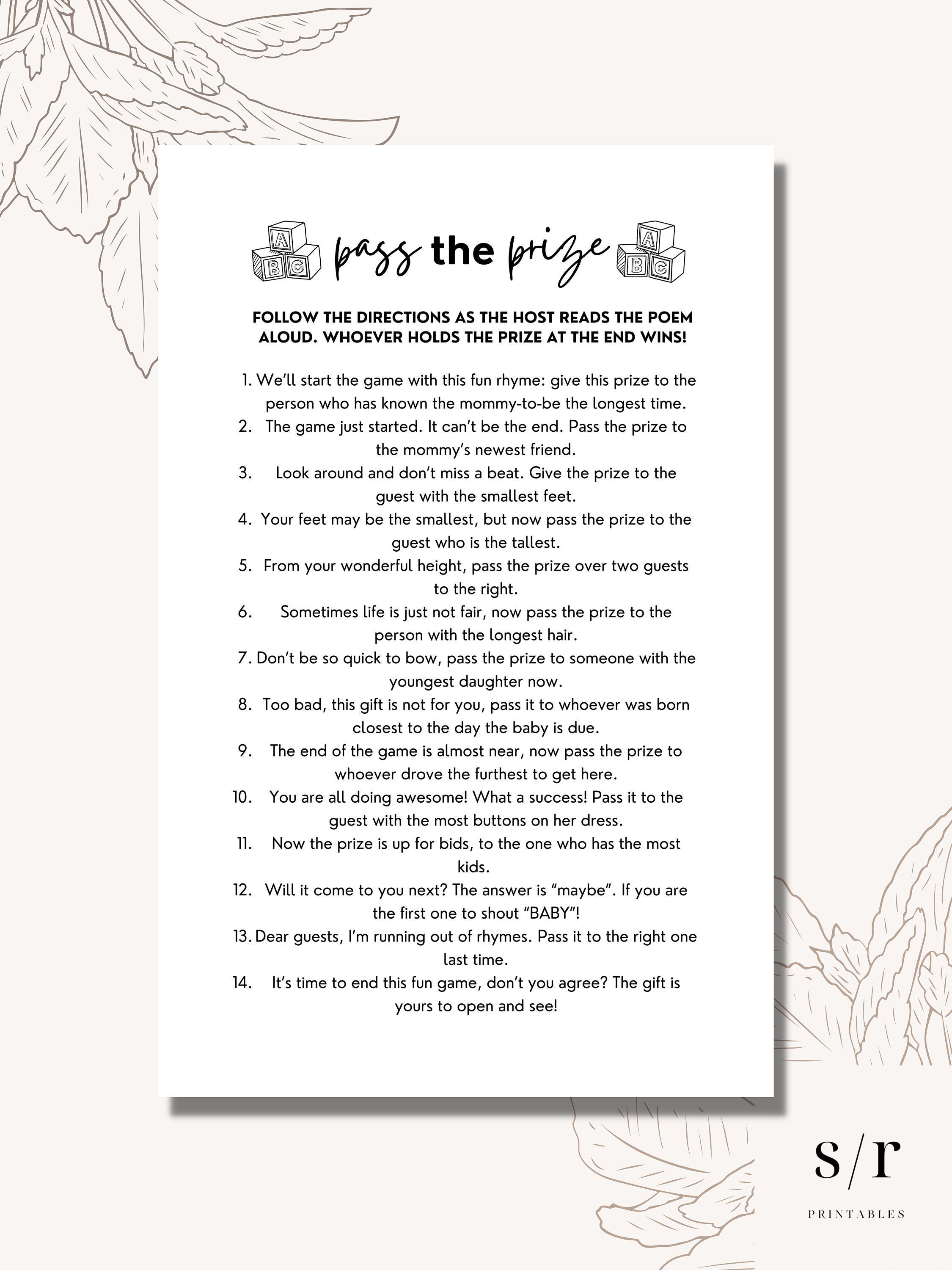 Free Printable Baby Shower Games - Volume 3, Instant Download