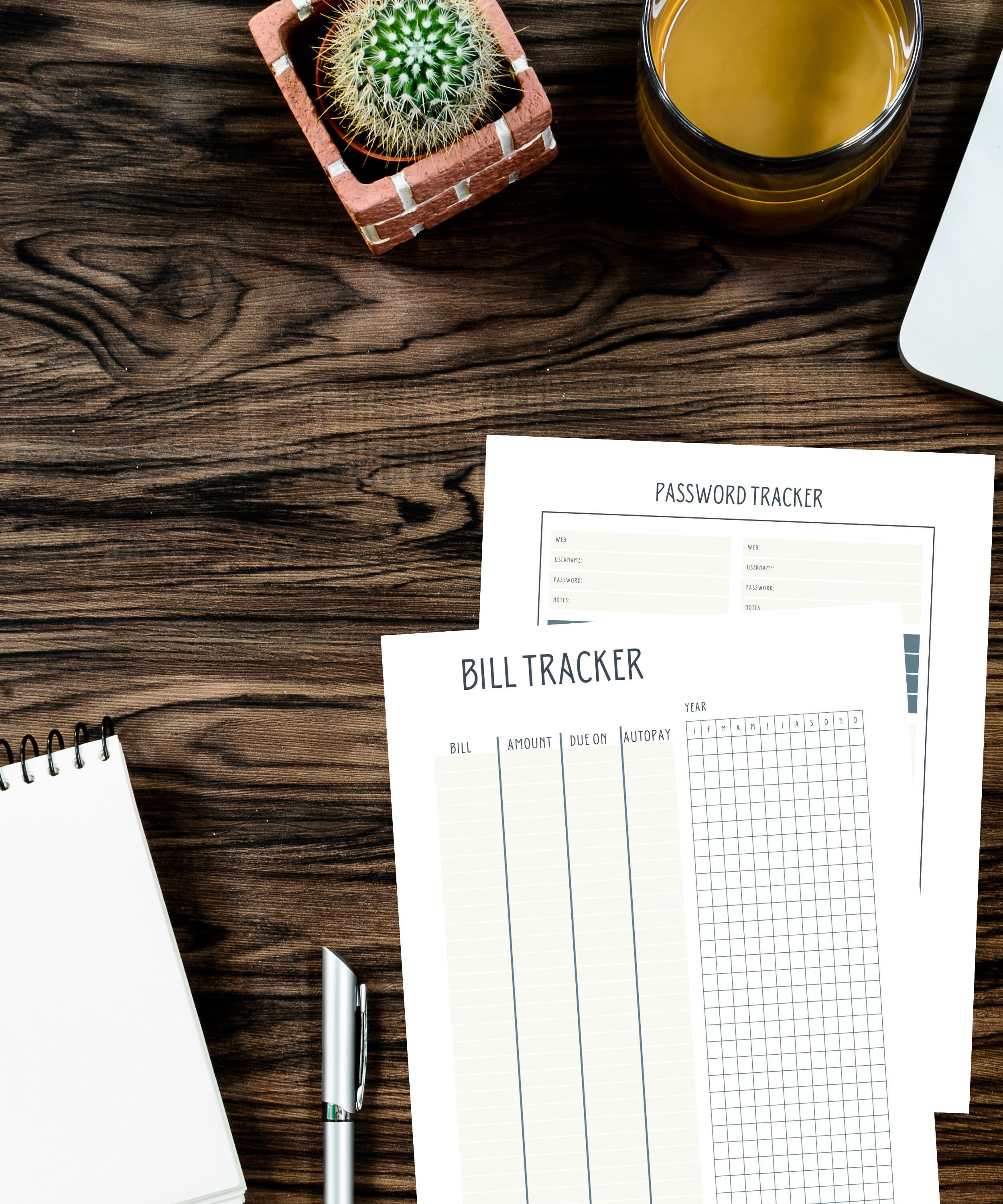 Printable Bill and Password Tracker Bundle - Etsy