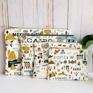 Flat Zipper Pouch PDF Sewing Pattern, Beginner Sewing Pattern, Zipper Organizer Bag, Toiletry Bag, iPad Kindle Zipper Pouch Bag