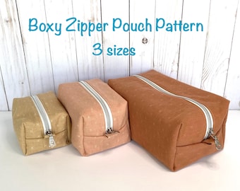 Boxy Zipper Pouch PDF Sewing Pattern