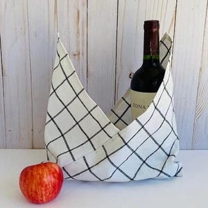 Patrón de costura en PDF para bolsa bento de origami, patrón de costura para principiantes, bolsa de regalo para vino, patrón de bolsa de playa, patrón de bolsa de almuerzo,