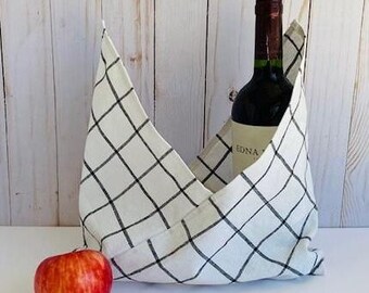 Origami Bento Bag Pouch PDF Sewing Pattern, Beginner Sewing Pattern, Wine Gift Bag, Beach Bag Pattern, Lunch Bag Pattern,