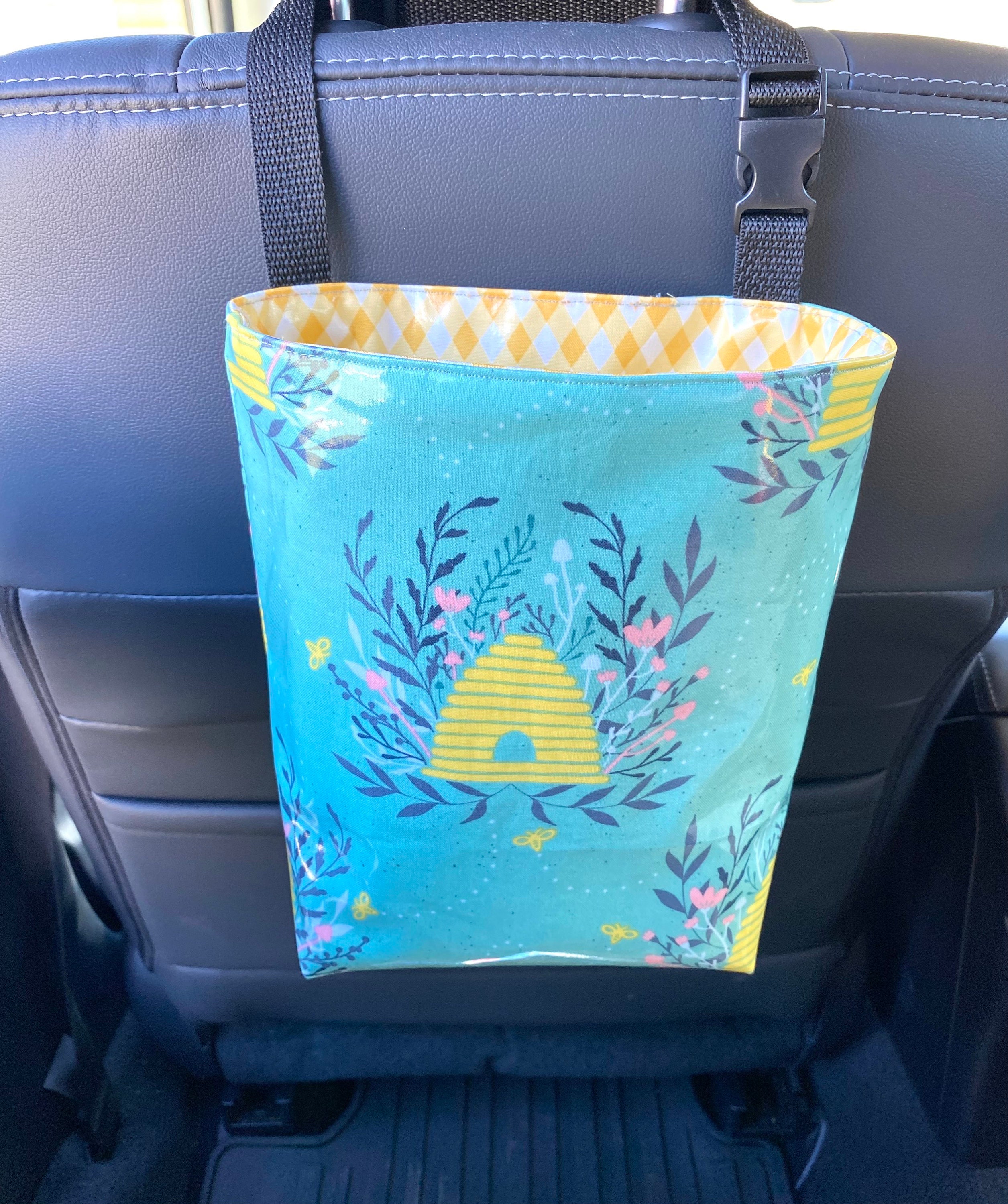 Bumble Bee Car Trash Can, Car Accessories for Women, Car Decorations, Car  Garbage Bag, Bee Pattern, Car Tote, Truck Accessories Car Bag, SUV 