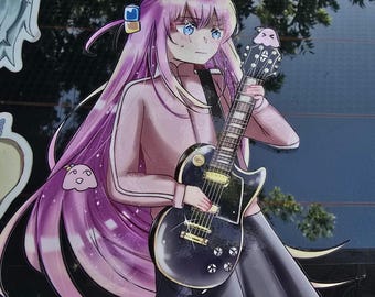 Bocchi Rocking Out | laptop sticker | vinyl sticker | car decal