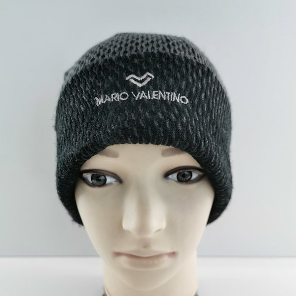 Mario Valentino Beanie Vintage Mario Valentino Hat Mario Valentino Logos Beanie Hat