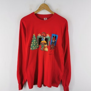 Anderson Sweatshirt Pullover Vintage 90's Anderson Cancer Center Cartão de Natal Logos Sweater Feito nos EUA Tamanho L