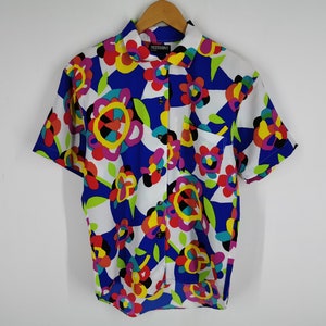Missoni Shirt Vintage Missoni PHsydelic Mehrfarbiges Button Down Shirt Größe M