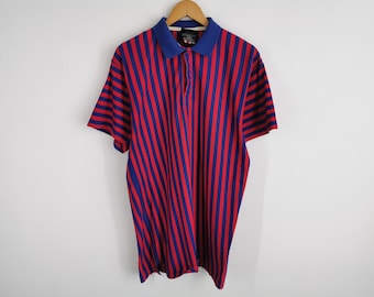 Camisa Adidas Vintage Adidas Stripe Down Polo Shirt Talla L