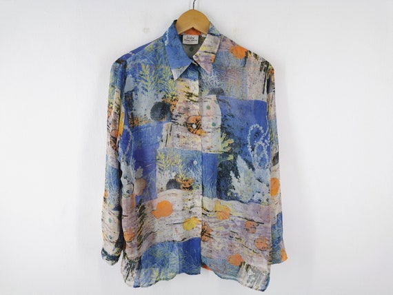 Camisa Sisley Vintage Sisley Made In Italy Camisa con botones Talla L Etsy Espana