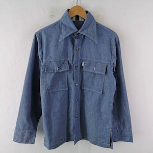 Camisa Levis Vintage 70&#39;s Levis Panatela Camisa vaquera con botones Talla M