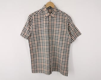 Camisa Daks Vintage de los años 90 con botones a cuadros, fabricada en Japón, talla M