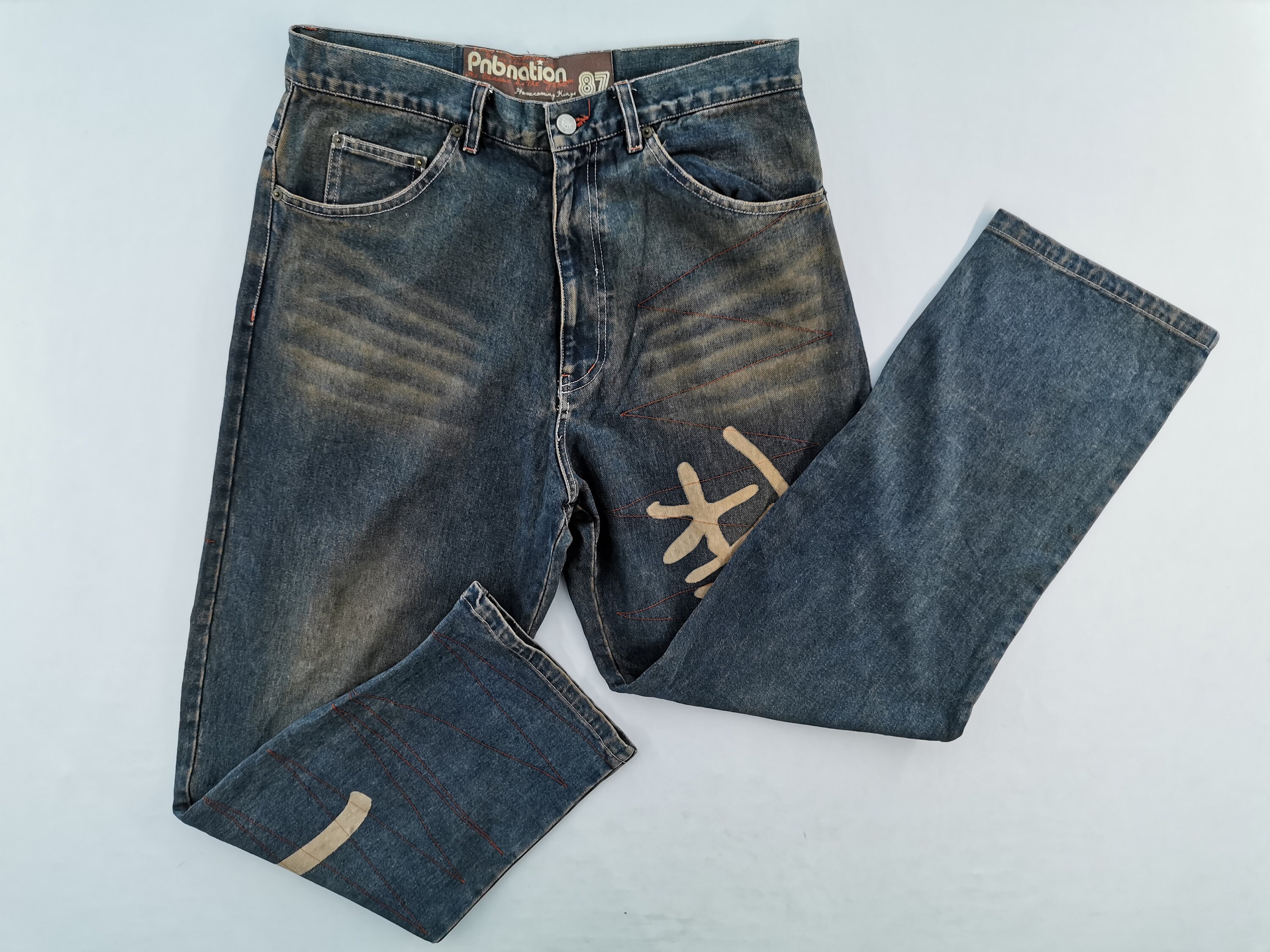 PNB Nation jeans, vintage baggy jeans, loose, 90s hip hop