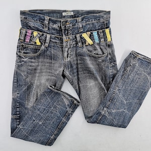 Double Focus Jeans Distressed Vintage Size L Double Focus Denim Pants Size 36/37x31.5