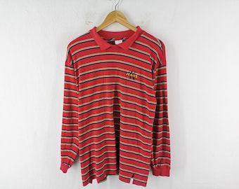 Calvin Klein Striped Shirt Vintage 90's Calvin Klein Long Sleeve Button Polo Shirt Made In USA Size L