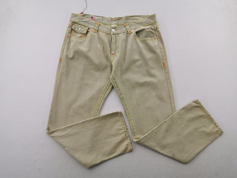 True Religion Jeans Vintage 90s True Religion Color Denim Jeans Made In USA Size 43 image 2